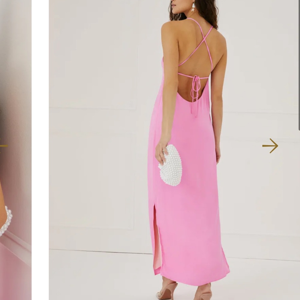 Something Navy Silky Essential Slip Dress Hot Pinl